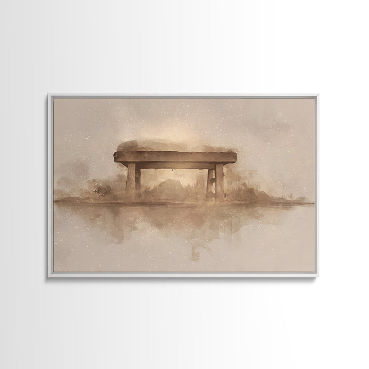 Desert Manger Light – Framed Canvas Print – Christian Christmas Art – Christian Art Canvas – Christmas Wall Art – Christian Decor – Jesus P