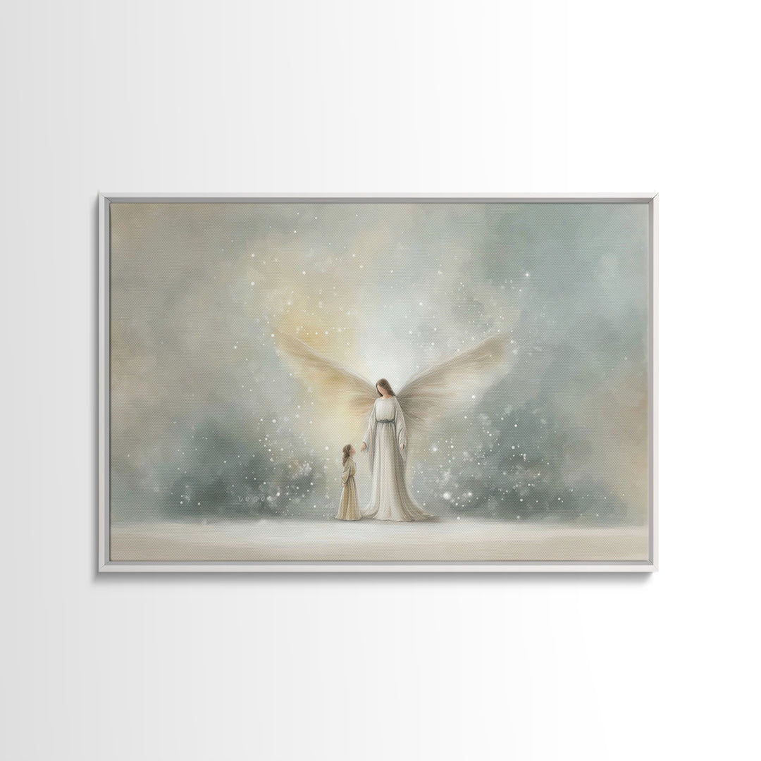 Heavenly Child – Framed Canvas Print – Christian Wall Art – Jesus Painting – Christian Art Canvas – Christian Christmas Art – Christian Gif