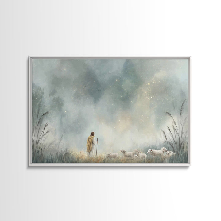 Cross On The Hill – Framed Canvas Print – Christian Wall Art – Christmas Art Prints – Christian Art Canvas – Subtle Christian Art
