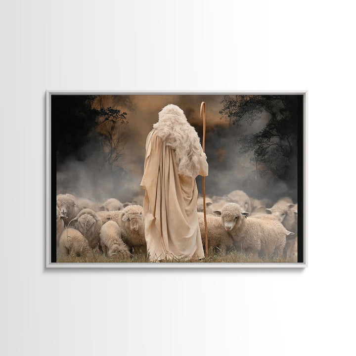 Hopeful Dawn – Framed Canvas Print – Christian Art Canvas – Christian Christmas Decor – Modern Christian Painting – Christmas Art Work