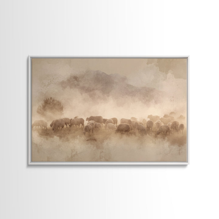 Softened Glory | Framed Canvas Print | Christian Art Gift | Minimalist Christian Art | Christian Art Canvas | Christmas Canvas Wall Art