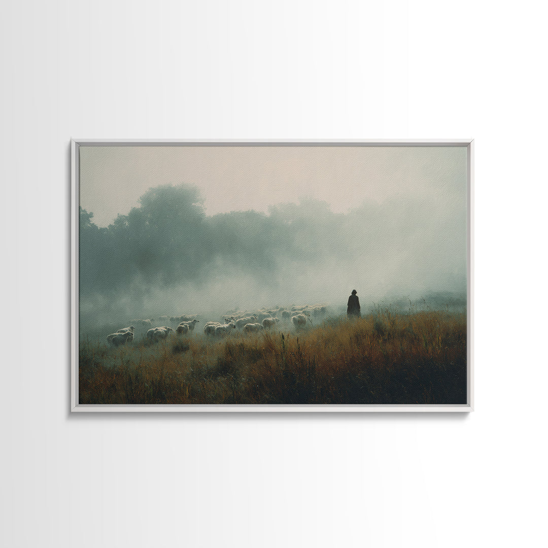 Path Of Faith, Framed Canvas Print, Jesus Painting Canvas, Christian Wall Art, Modern Christian Art, Christian Christmas Art