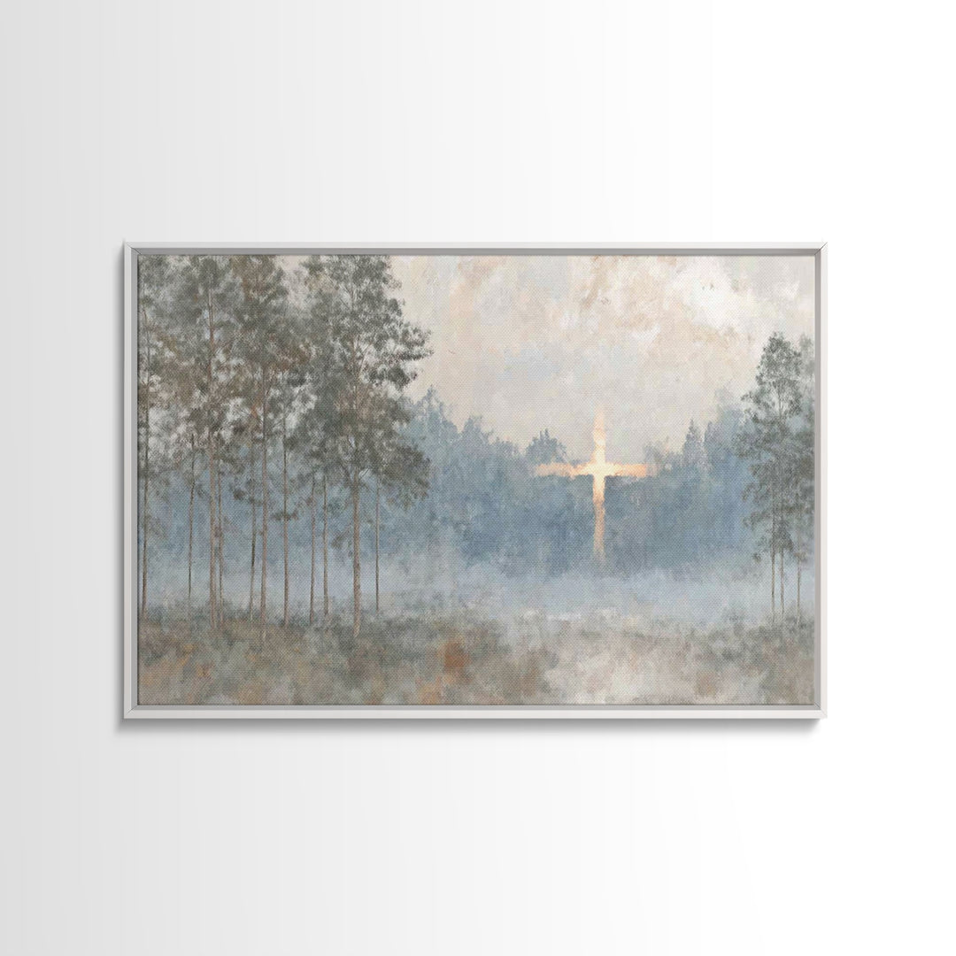 Woodland Peace – Framed Canvas Print – Jesus Painting – Christian Wall Art – Moody Christian Art – Christian Art Canvas – Large Christian P