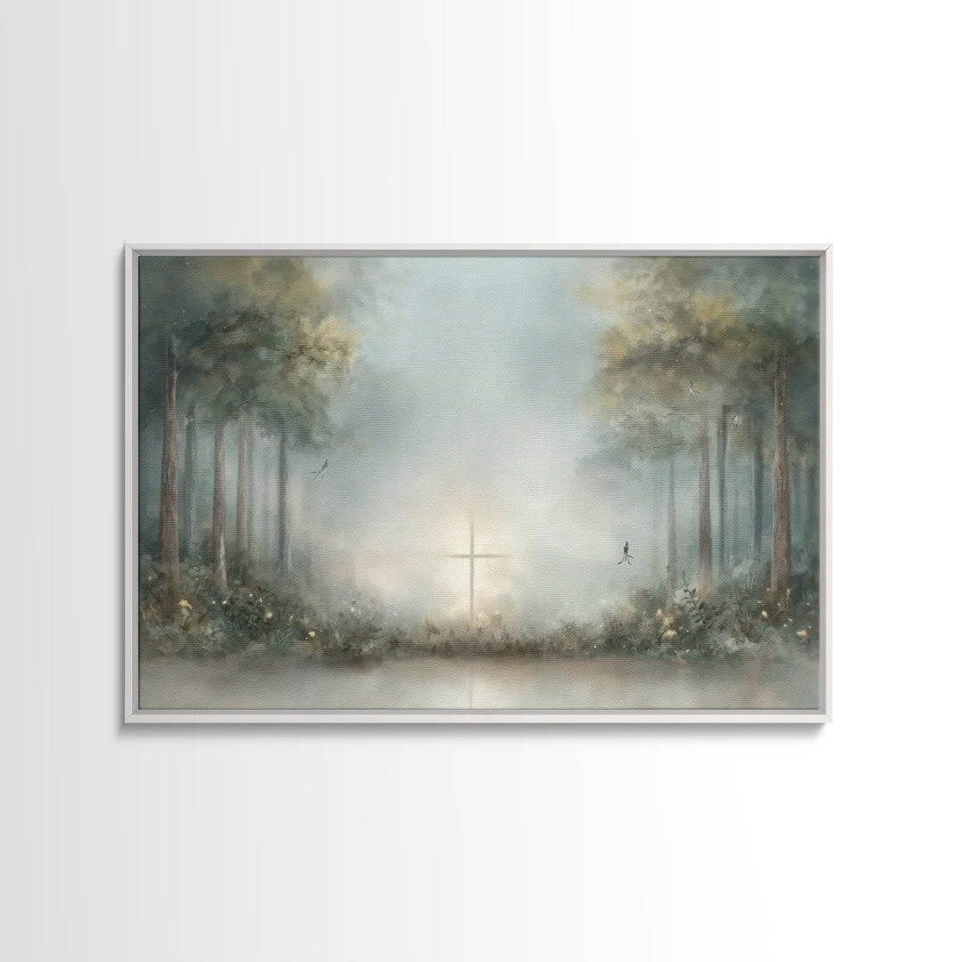 Holy Supper Glow – Framed Canvas Print – Christian Art Canvas – Jesus Painting – Christian Wall Art – Christian Christmas Art – Vintage Chr