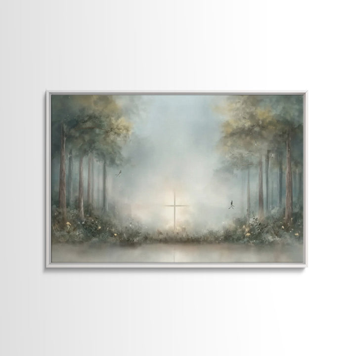 Holy Supper Glow – Framed Canvas Print – Christian Art Canvas – Jesus Painting – Christian Wall Art – Christian Christmas Art – Vintage Chr