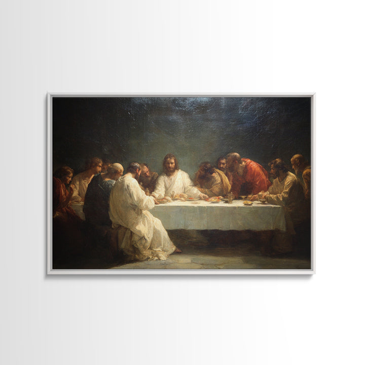 Misty Field Shepherd – Framed Canvas Print – Christian Art – Jesus Painting – Christian Wall Art – Christian Art Canvas – Moody Christian A