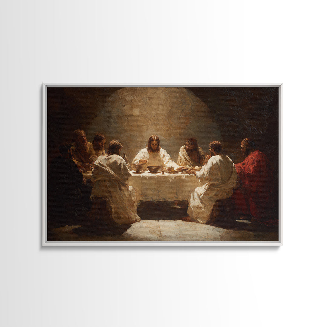 Shepherd’s Meadow Walk – Framed Canvas Print – Christian Art Canvas – Christian Wall Art – Jesus Painting – Christian Gift – Pastoral Scene