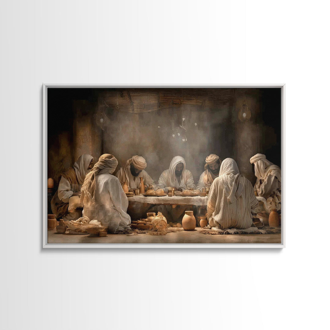 Starry Flock Night, Framed Canvas Print, Christian Wall Art, Christian Art Canvas, Christmas Art Prints, Christian Christmas Art, Subtle Ch