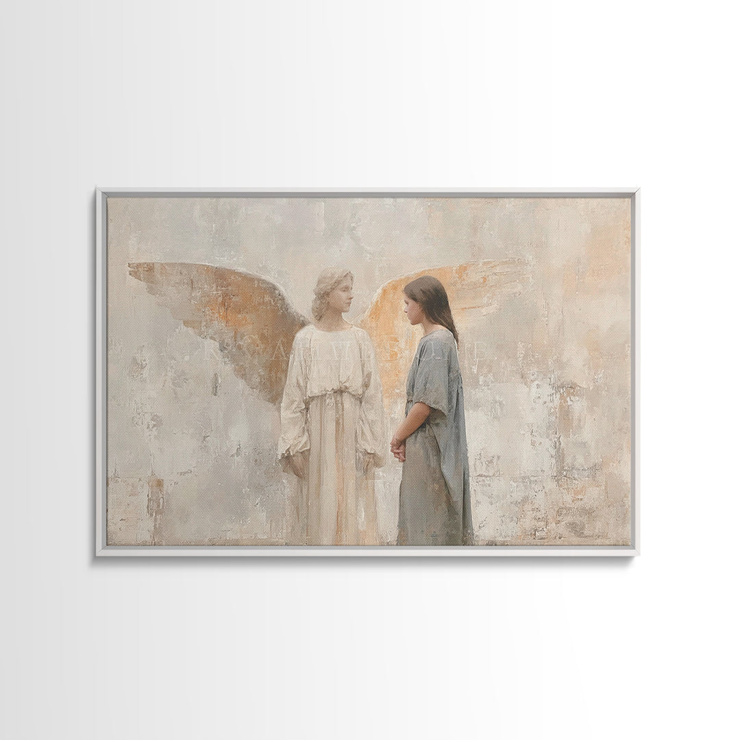 Angels In Light – Framed Canvas Print – Christian Wall Art – Christian Christmas Art – Christian Art Canvas – Christmas Wall Art – Christia