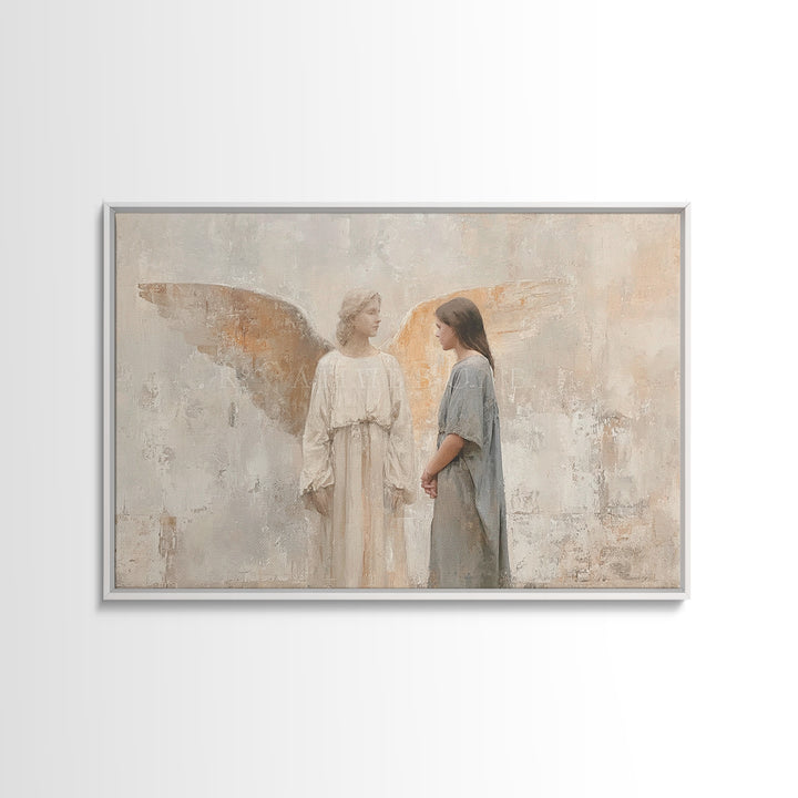 Angels In Light – Framed Canvas Print – Christian Wall Art – Christian Christmas Art – Christian Art Canvas – Christmas Wall Art – Christia