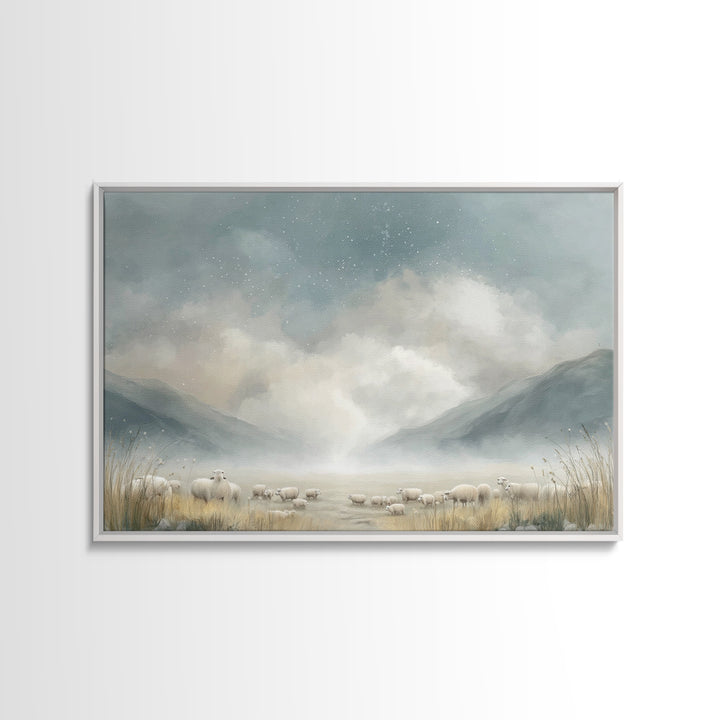 Forest Path Hope – Framed Canvas Print – Jesus Painting – Christian Art Canvas – Christian Wall Art – Moody Christian Art – Christian Gift
