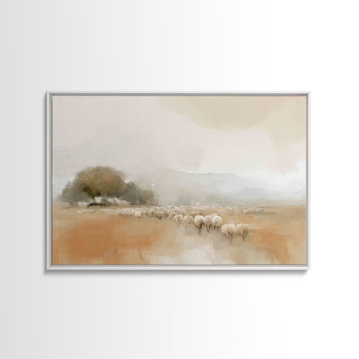 Blue Mist Glory | Framed Canvas Print | Christian Art Canvas | Christian Wall Art | Jesus Painting | Christian Gift | Subtle Christian Art