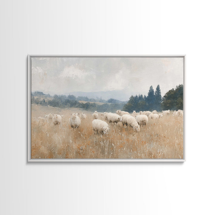 The Quiet Shepherd, Framed Canvas Print, Christian Wall Art, Jesus Painting, Christian Art Print, Christmas Art, Christian Christmas Art