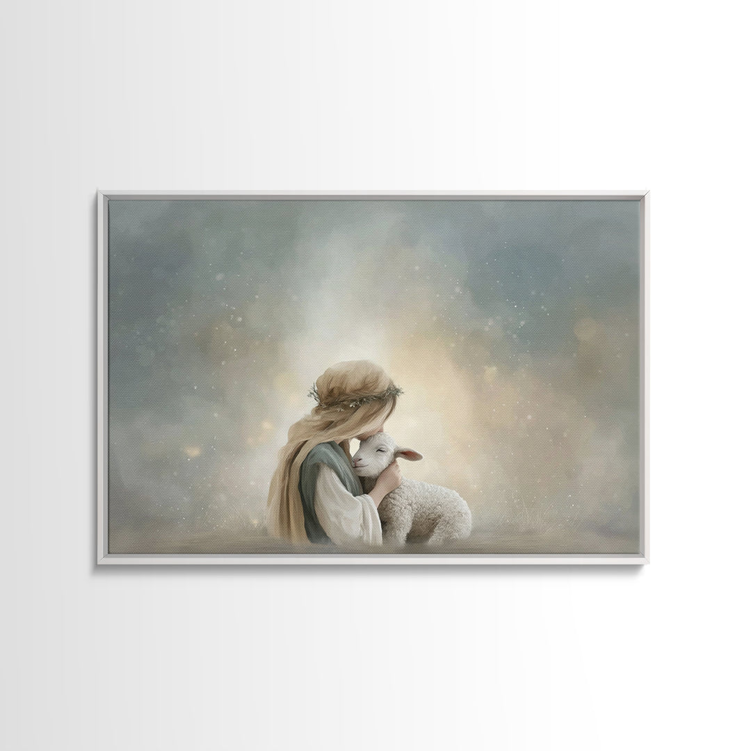 Springtime Path Of Grace, Framed Canvas Print, Christian Art Canvas, Jesus Painting, Christian Wall Art, Christian Art Print, Unique Christ