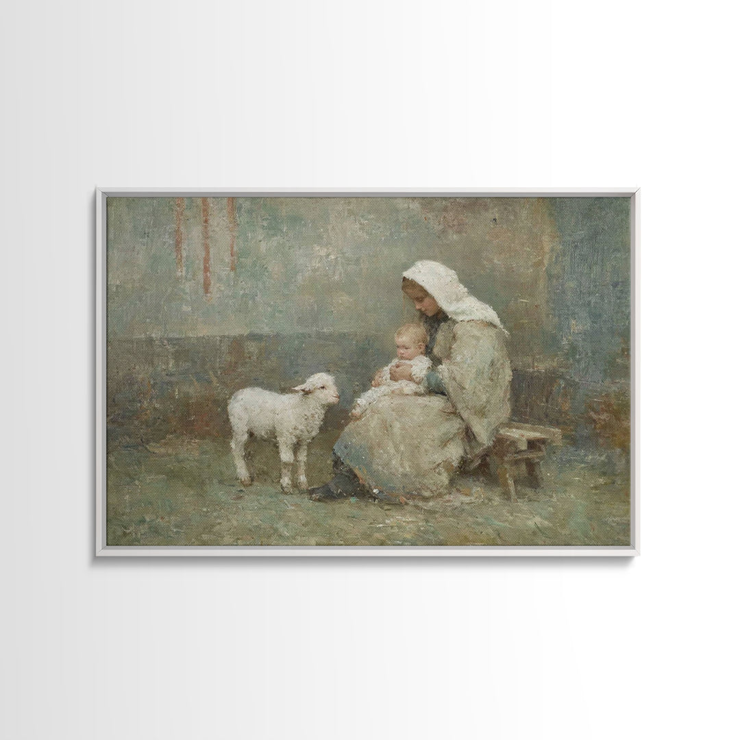 Heaven’s Gentle Walk | Framed Canvas Print | Jesus Painting | Christian Wall Art | Christian Art Canvas | Christian Art | Christian Gift Id