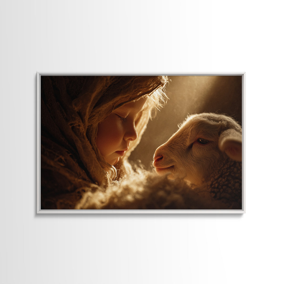 Garden Day Of Peace – Framed Canvas Print – Christian Art – Christian Art Canvas – Christian Wall Art – Jesus Painting – Vintage Christian