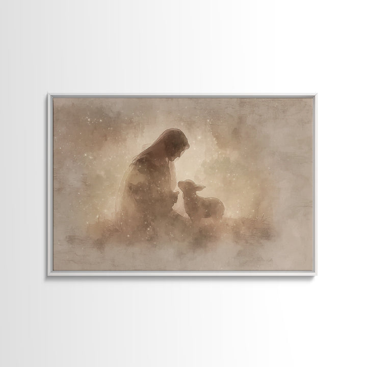 Dawnlight Sanctuary, Framed Canvas Print, Christian Art, Christian Art Canvas, Christian Wall Art, Jesus Painting, Modern Christian Art