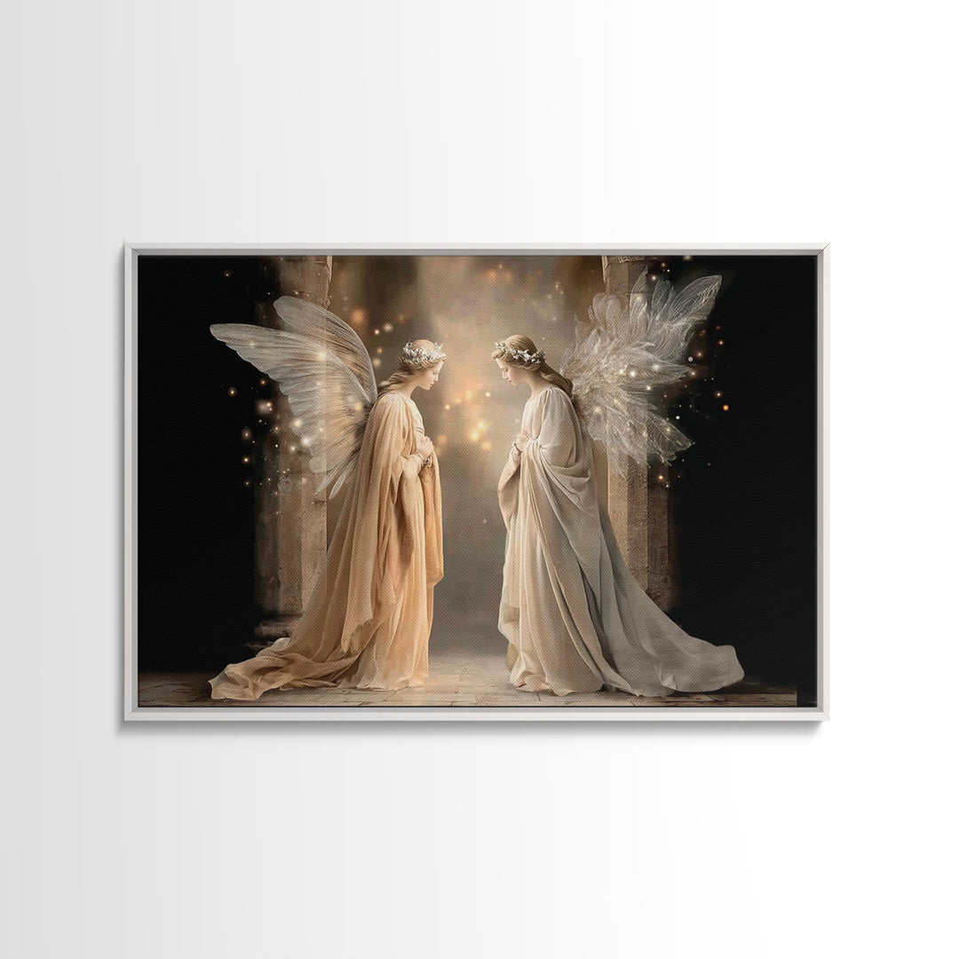 Angelic Reverence | Framed Canvas Print | Christian Art | Christian Art Canvas | Modern Christian Art | Christian Wall Art | Christian Chri