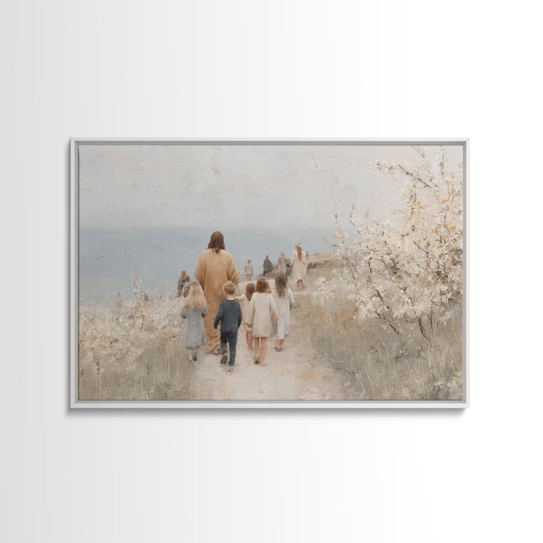 Pastoral Grace – Framed Canvas Print – Christian Wall Art – Jesus Painting – Christian Art Canvas – Christmas Art – Christian Decor