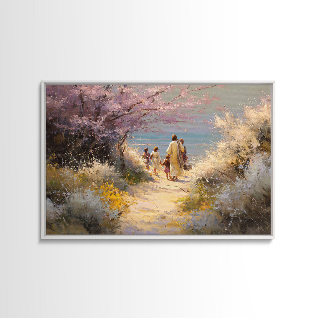 Fields Of Hope | Framed Canvas Print | Christian Paintings | Jesus Wall Art | Christian Art Canvas | Framed Christmas Art | Subtle Christia