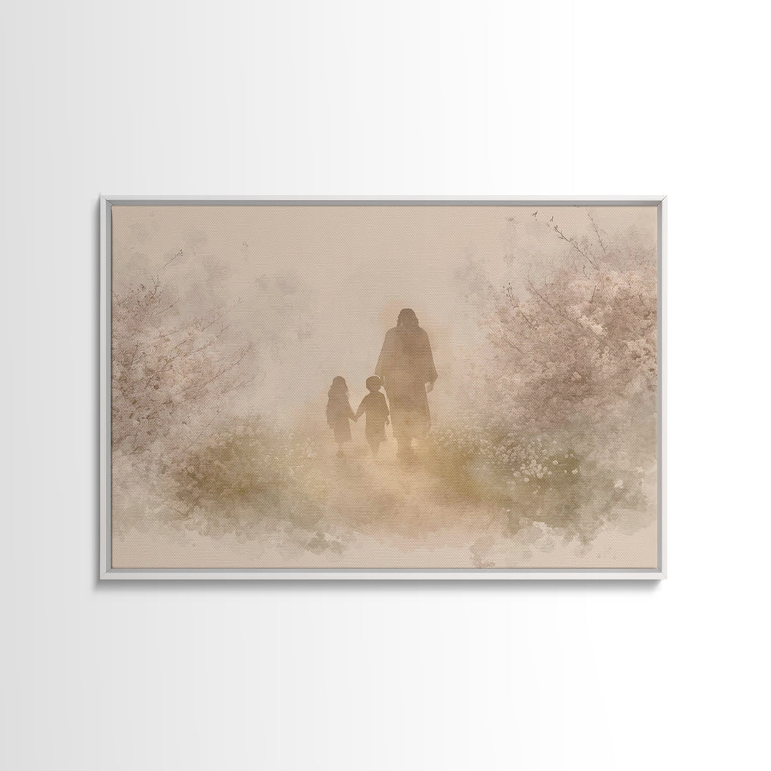Winter Angel Light | Framed Canvas Print | Christian Wall Art | Christian Art Canvas | Christmas Wall Art | Christian Decorations | Moody C