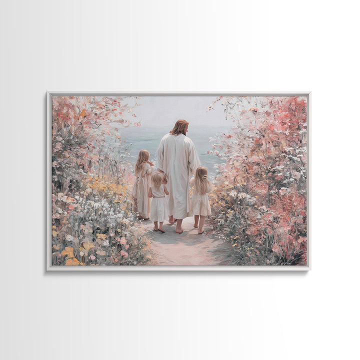 Heavenly Watcher, Framed Canvas Print, Christian Art Print, Christian Wall Art, Christmas Art Framed, Unique Christian Art, Christian Gift