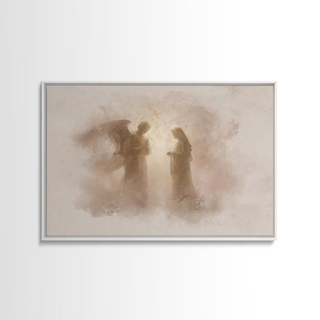 Sacred Encounter, Framed Canvas Print, Christian Wall Art, Subtle Christian Art, Christian Art Canvas, Vintage Christian Art, Christian Chr