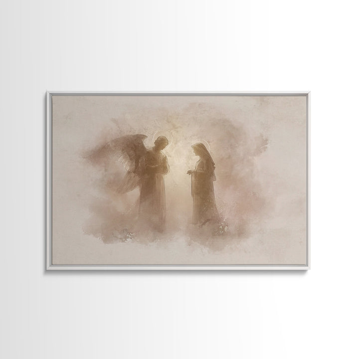 Sacred Encounter, Framed Canvas Print, Christian Wall Art, Subtle Christian Art, Christian Art Canvas, Vintage Christian Art, Christian Chr
