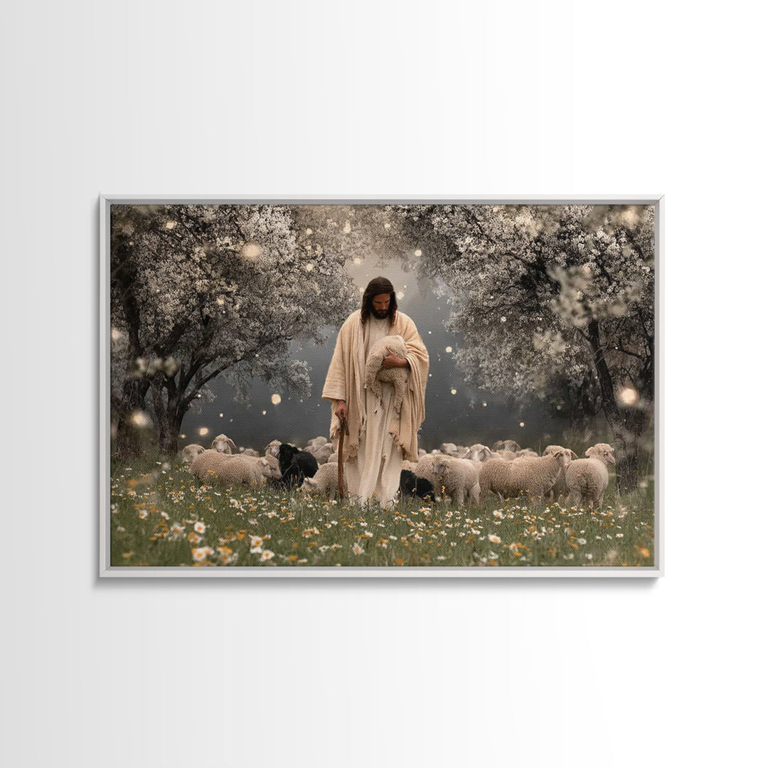 Cross Of Dawn – Framed Canvas Print – Christian Wall Art – Christian Art Canvas – Christian Painting – Modern Christian Art – Christian Chr