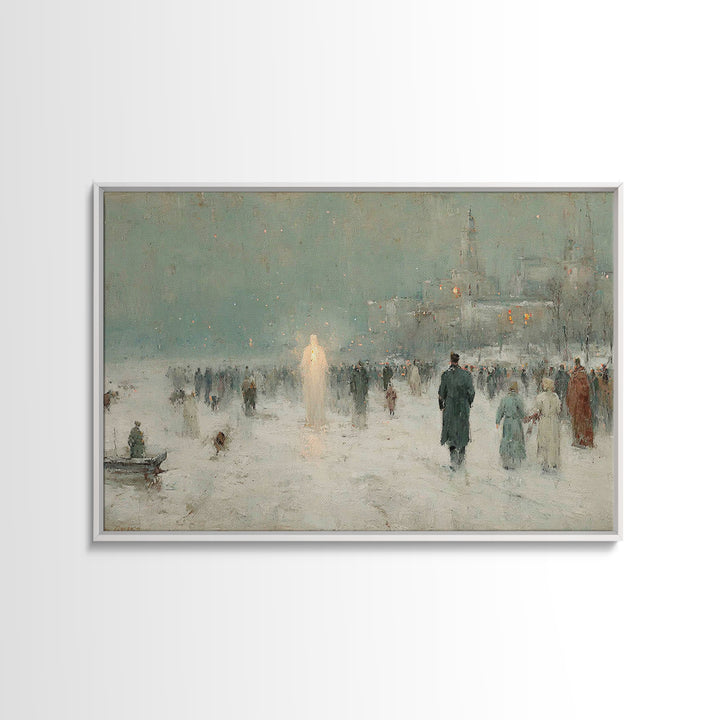 Holy Manger Silence – Framed Canvas Print – Christmas Art – Christian Art Work – Christian Art Canvas – Framed Christmas Art – Christian Ch
