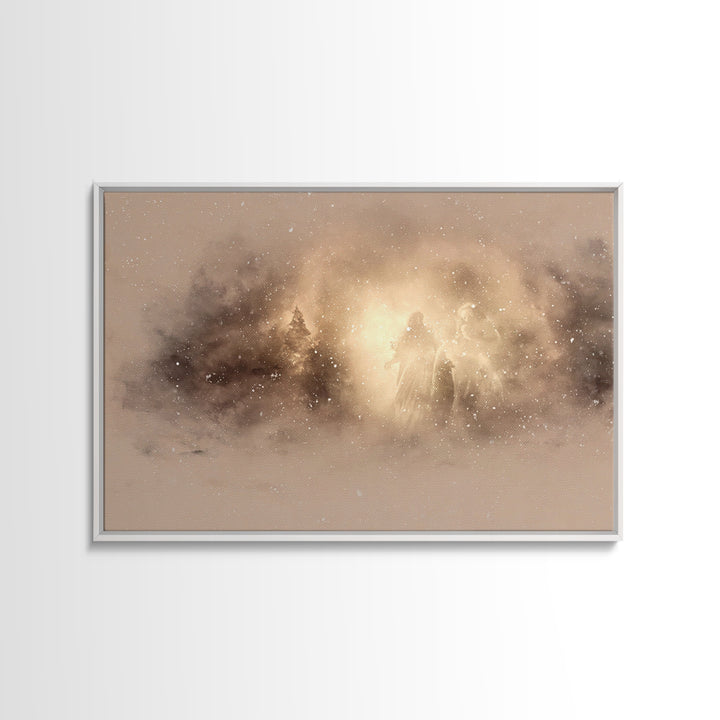 Shepherd Of Peace – Framed Canvas Print – Christian Art – Christian Wall Art – Minimalist Christian Art – Christian Art Print – Christmas A