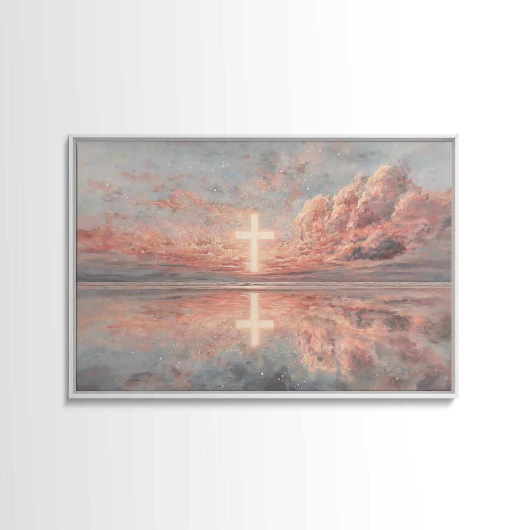 Cave Of New Light – Framed Canvas Print – Christian Christmas Art – Christian Art Painting – Framed Christian Art – Christmas Wall Art – Ch