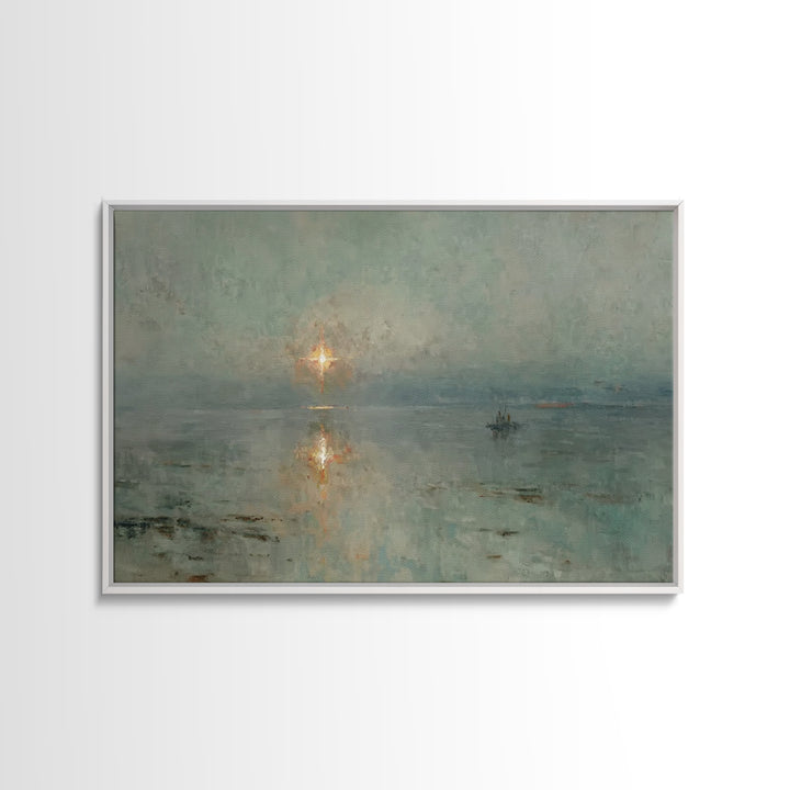 Stable Light – Framed Canvas Print – Christian Christmas Art – Christian Art Work – Christian Art Canvas – Moody Christmas Art – Christmas