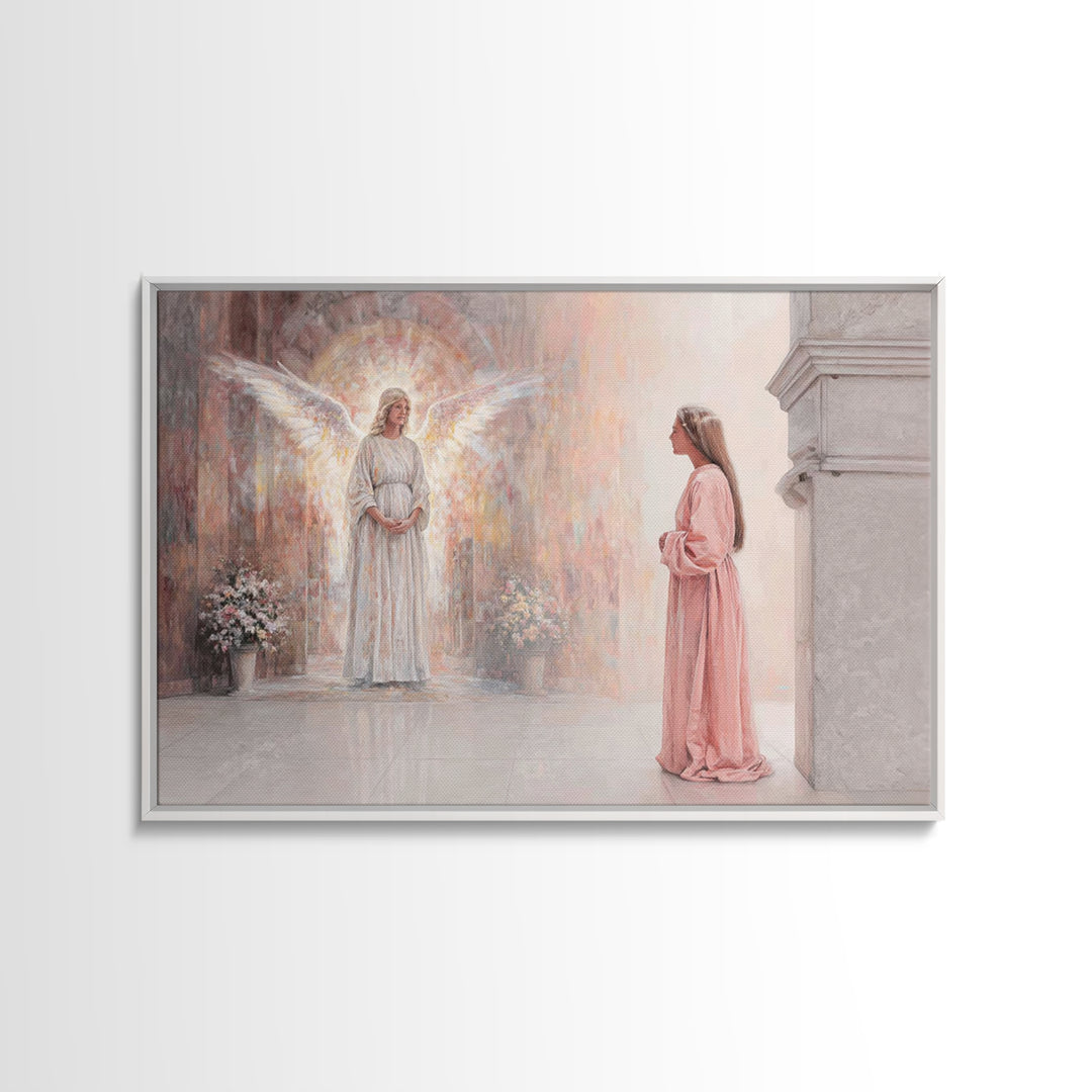 Radiant Messenger | Framed Canvas Print | Christian Art Canvas | Christian Decor | Modern Christian Art | Christian Wall Art | Christmas Ar