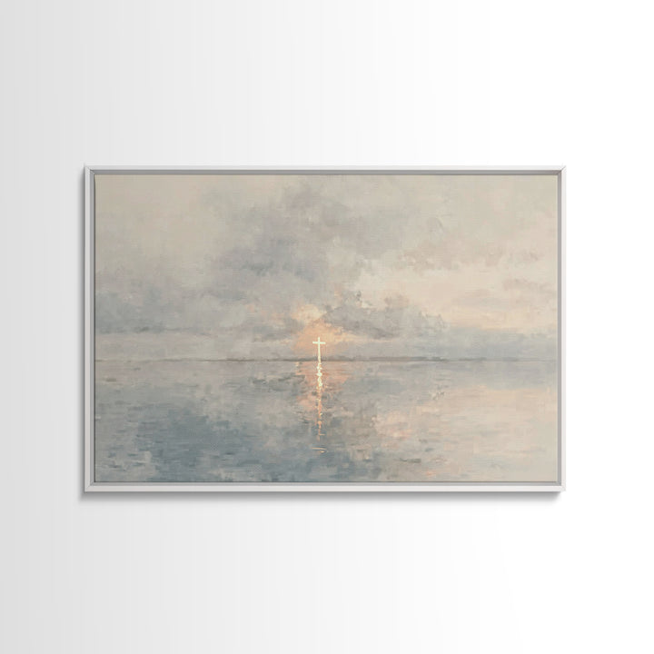 Heaven’s Quiet Manger – Framed Canvas Print – Christian Wall Art – Christian Art Canvas – Christmas Art – Christian Art Print – Christian C