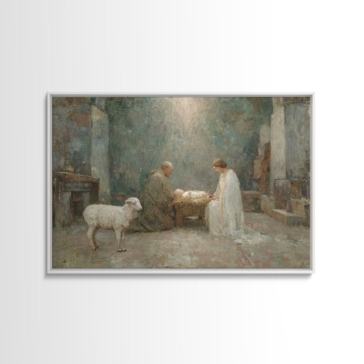 Soft Crosslight – Framed Canvas Print – Minimalist Christian Art – Christian Art Canvas – Christian Wall Art – Abstract Christian Art – Chr