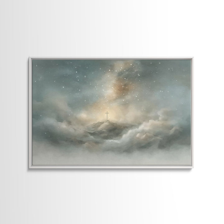 Sacred Table Light, Framed Canvas Print, Christian Art Canvas, Christian Painting, Christian Wall Art, Christmas Wall Art, Christian Decor