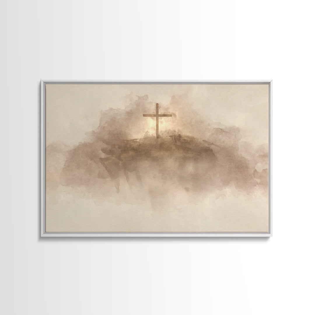 Quiet Communion Glow – Framed Canvas Print – Christian Art Canvas – Christmas Wall Art – Christian Wall Art – Christian Painting – Christia