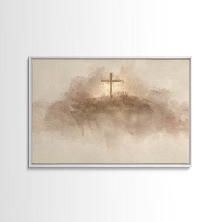 Quiet Communion Glow – Framed Canvas Print – Christian Art Canvas – Christmas Wall Art – Christian Wall Art – Christian Painting – Christia