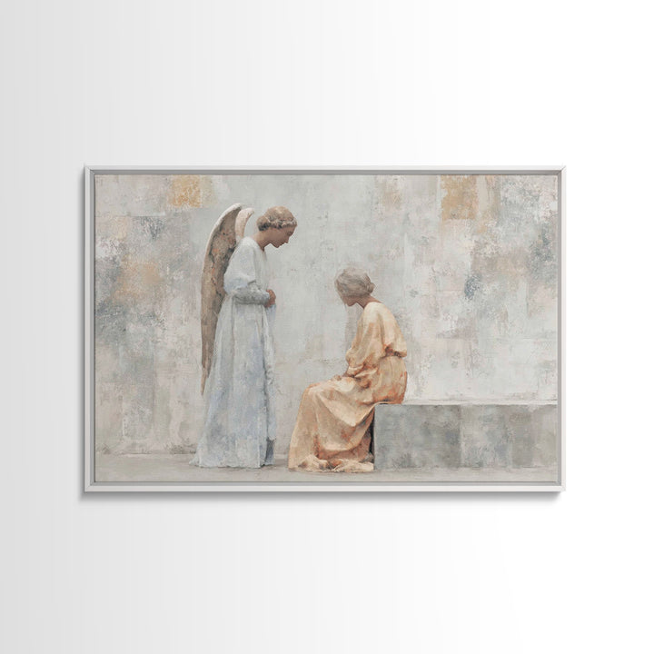 Angel’s Peace, Framed Canvas Print, Christian Art Canvas, Modern Christian Art, Christian Wall Art, Christian Christmas Art, Christian Gift