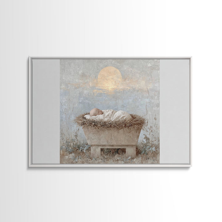 Starry Miracle – Framed Canvas Print – Christmas Art – Christian Christmas Art – Christian Art Canvas – Christmas Wall Art – Framed Christm