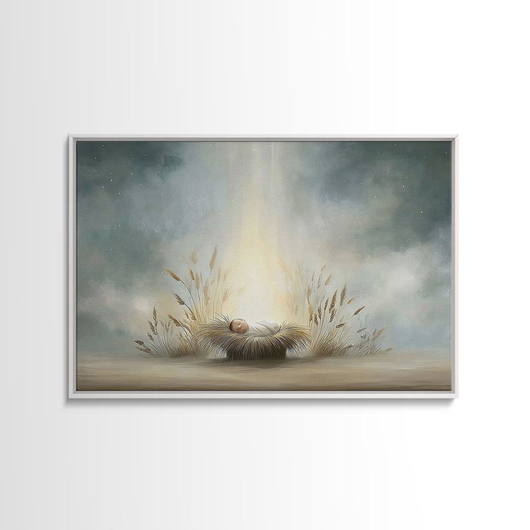 Winter Haven Light – Framed Canvas Print – Christian Wall Art – Christmas Art Prints – Christian Art Canvas – Christian Christmas Art
