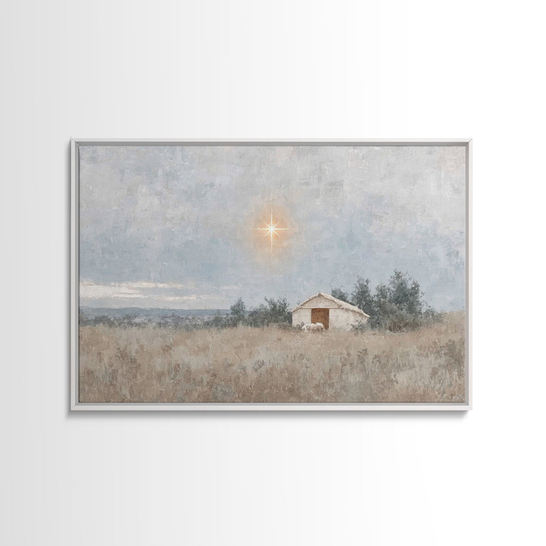 Radiant Snow Chapel, Framed Canvas Print, Christian Wall Art, Framed Christmas Art, Christian Art Painting, Christmas Canvas Wall Art