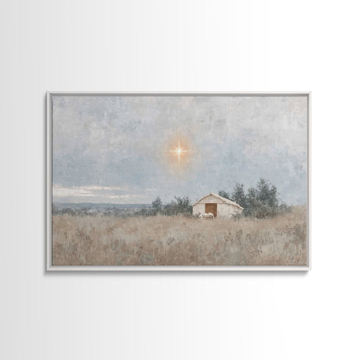 Radiant Snow Chapel, Framed Canvas Print, Christian Wall Art, Framed Christmas Art, Christian Art Painting, Christmas Canvas Wall Art