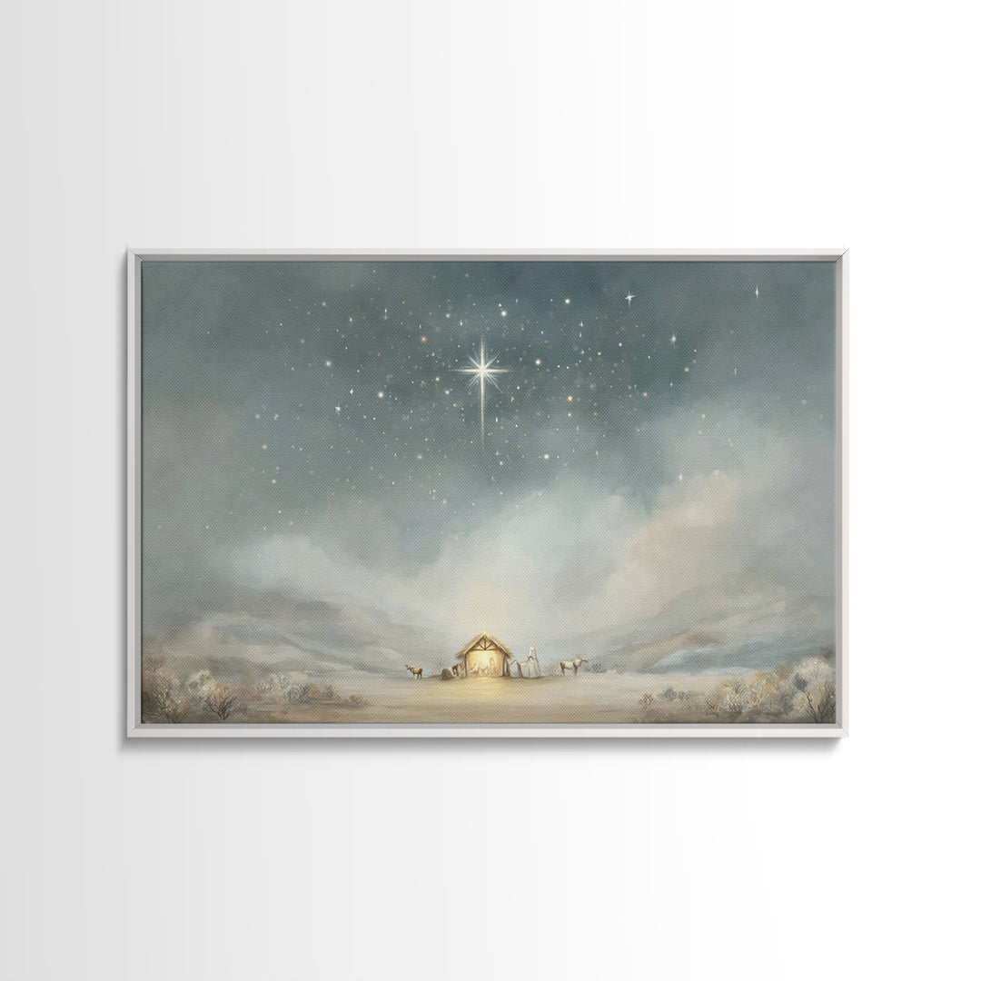 Divine Dawn Silhouette | Framed Canvas Print | Jesus Painting | Christian Wall Art | Moody Christian Art | Christian Art Print