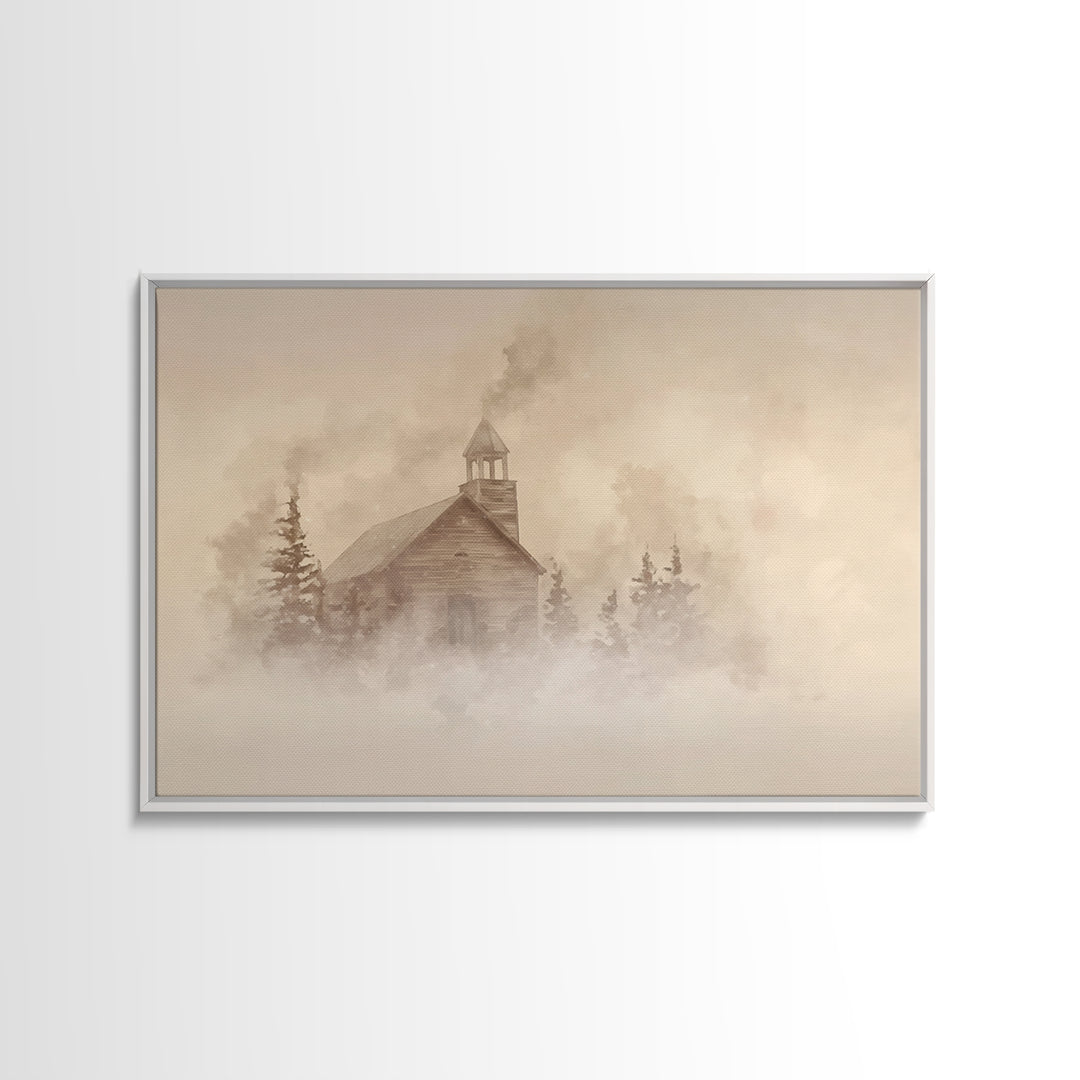 Cloudwalk Reverence – Framed Canvas Print – Jesus Painting – Christian Art Canvas – Subtle Christian Art – Christian Paintings
