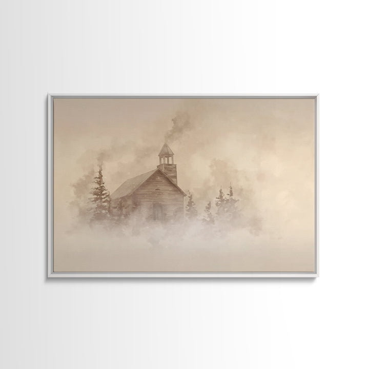 Cloudwalk Reverence – Framed Canvas Print – Jesus Painting – Christian Art Canvas – Subtle Christian Art – Christian Paintings