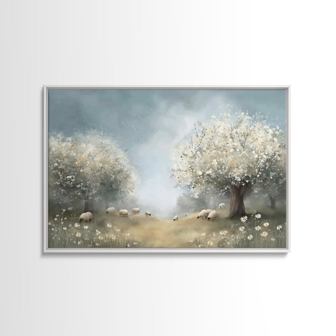 Gentle Meadow Grace, Framed Canvas Print, Christian Wall Art, Subtle Christian Art, Christian Art Canvas, Christian Art Print, Christian De