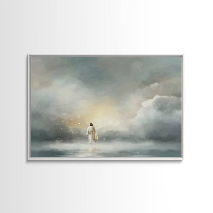 Peaceful Lily Rest, Framed Canvas Print, Christian Art Canvas, Christian Wall Art, Christian Art Print, Subtle Christian Paintings, Christi