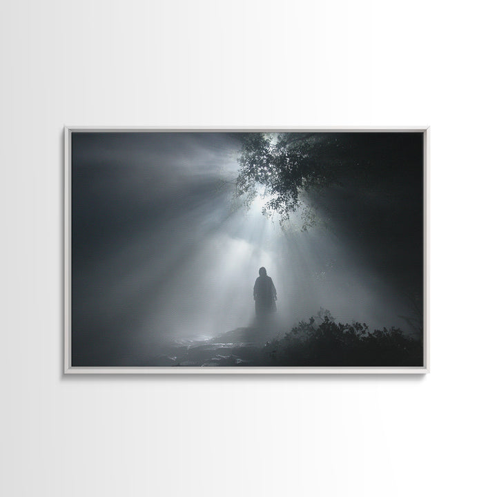 Evening Lily Lamb – Framed Canvas Print – Christian Art Work – Christian Wall Art – Christian Art Painting – Unique Christian Art – Christi